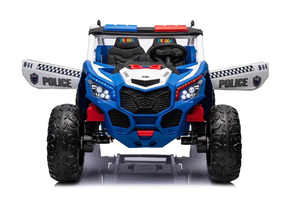 24V 4x4 Freddo Storm Police UTV 2-Seater for Kids with Lights & Sirens for Action-Packed Adventures
