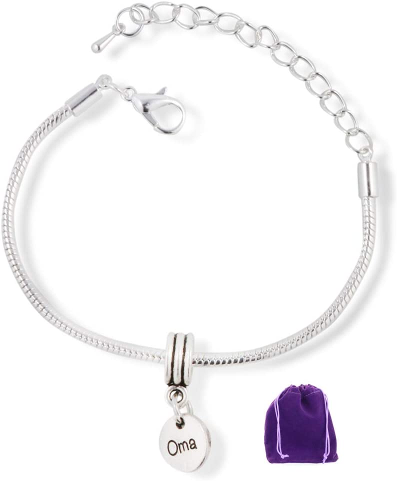 Emerald Park Jewelry Oma Bracelet | Grandmother Snake Chain Charm Bracelet-0