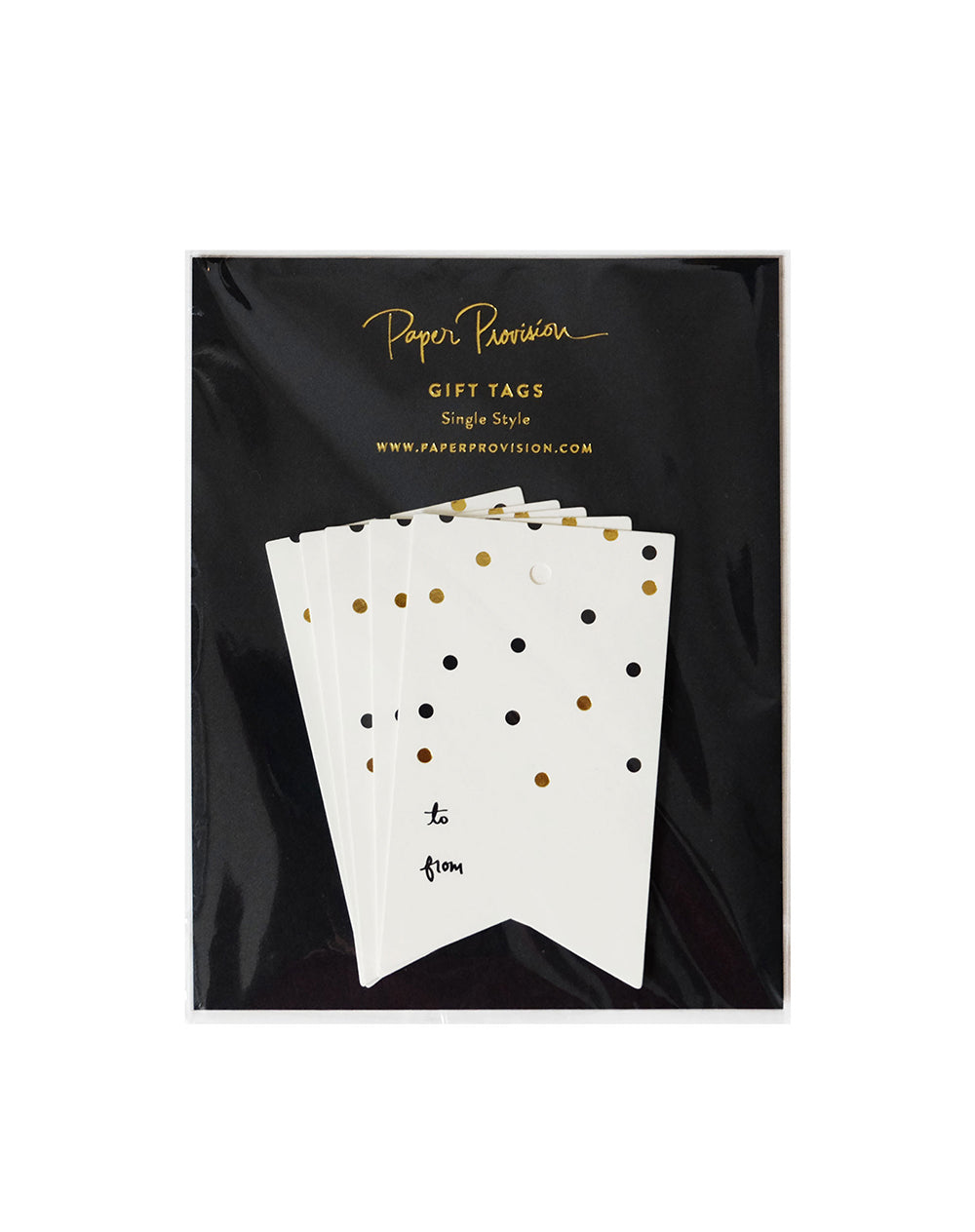 Gold & Black Confetti Tag